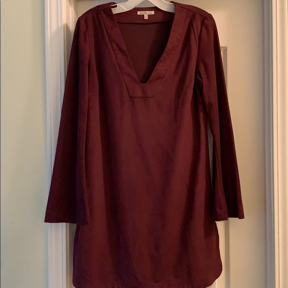 Charlotte Russe long sleeve dress in burgundy